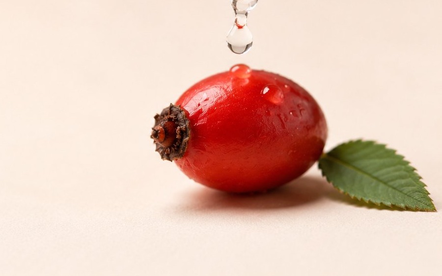 Pipette extracting a sample from an AP-4® rosehip for DNA verification