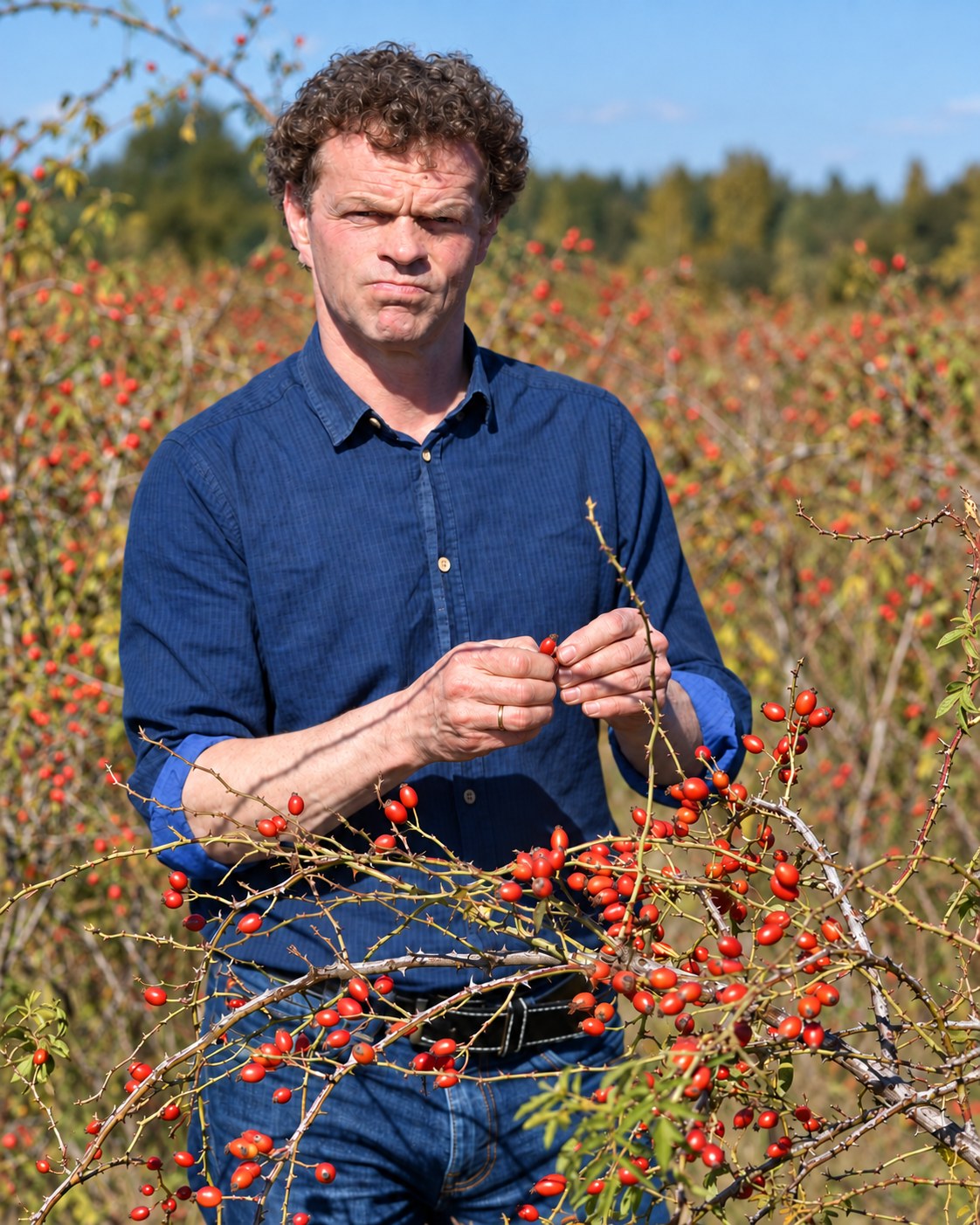 Dr Peter Kristoffersen, SUKO Nordic plant scientist, examining AP-4® rosehip plant material
